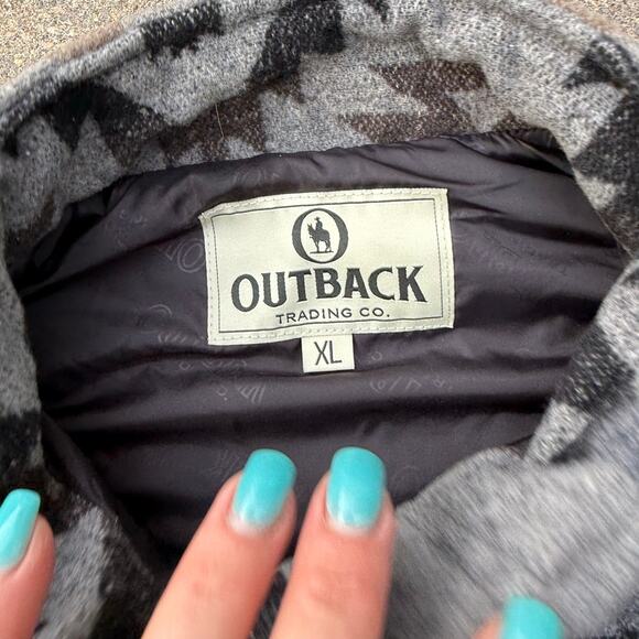 Outback Trading Rosalie Vest XL gray brown tan southwestern cinched waist NWT - Picture 2 of 7